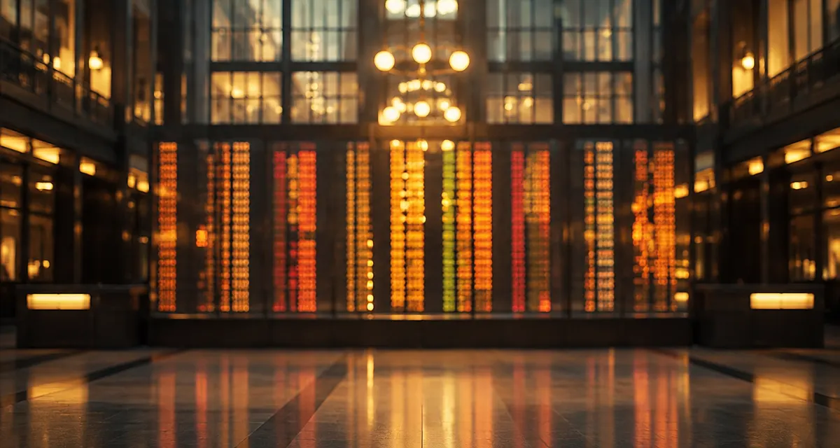 Illustration: an electronic ticker wall